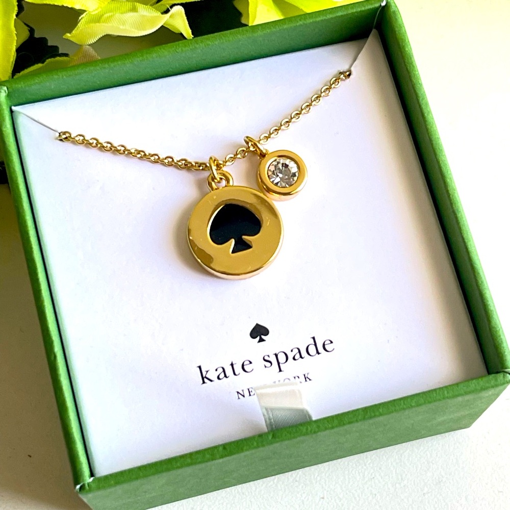 Kate Spade Gold and Black Spade Necklace